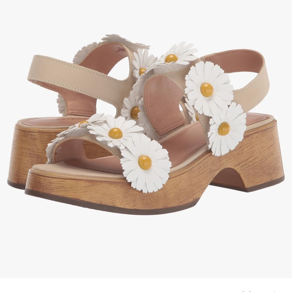 Lucky Brand Women's Juleii Daisy Platform Sandal, Stucco, 9.5 NWOT HIPPIE